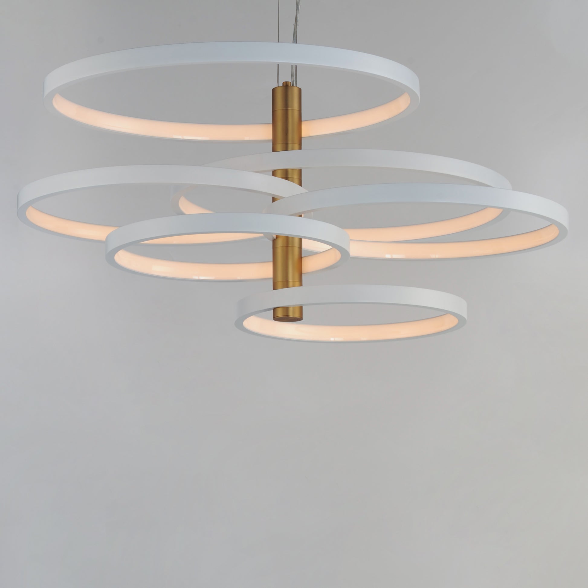 Hoopla 6-Light LED Pendant White/Gold by ET2