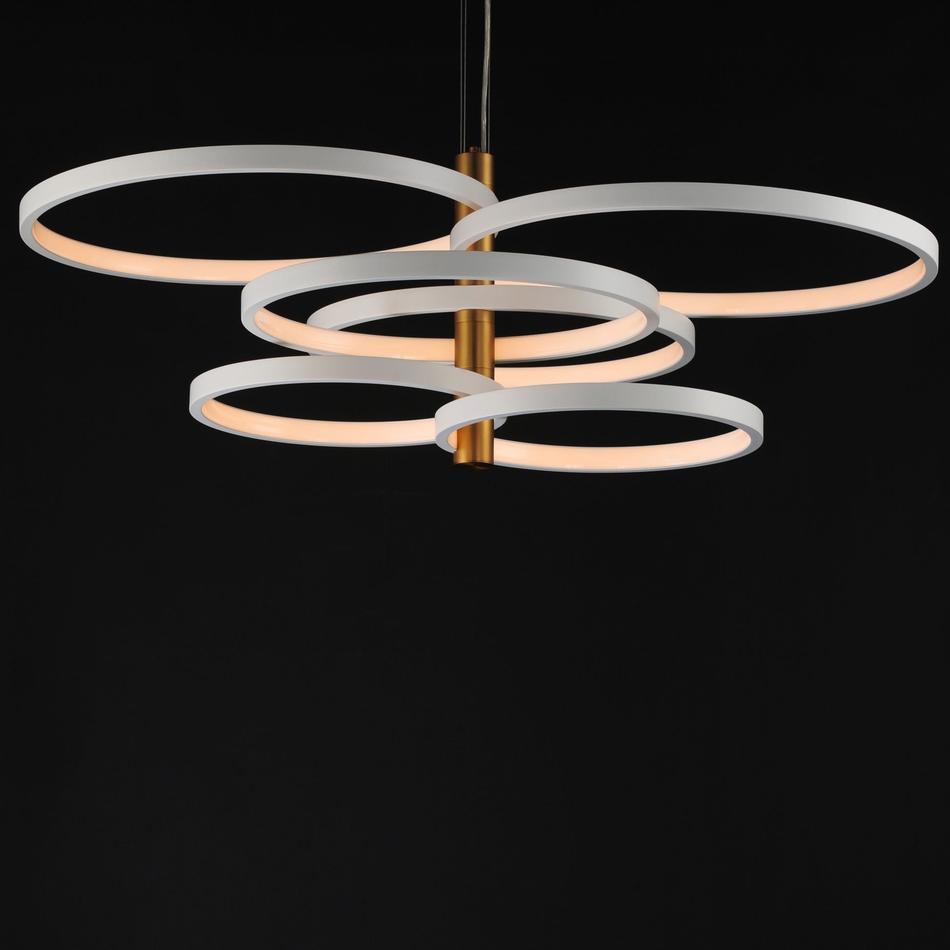 Hoopla 6-Light LED Pendant White/Gold by ET2