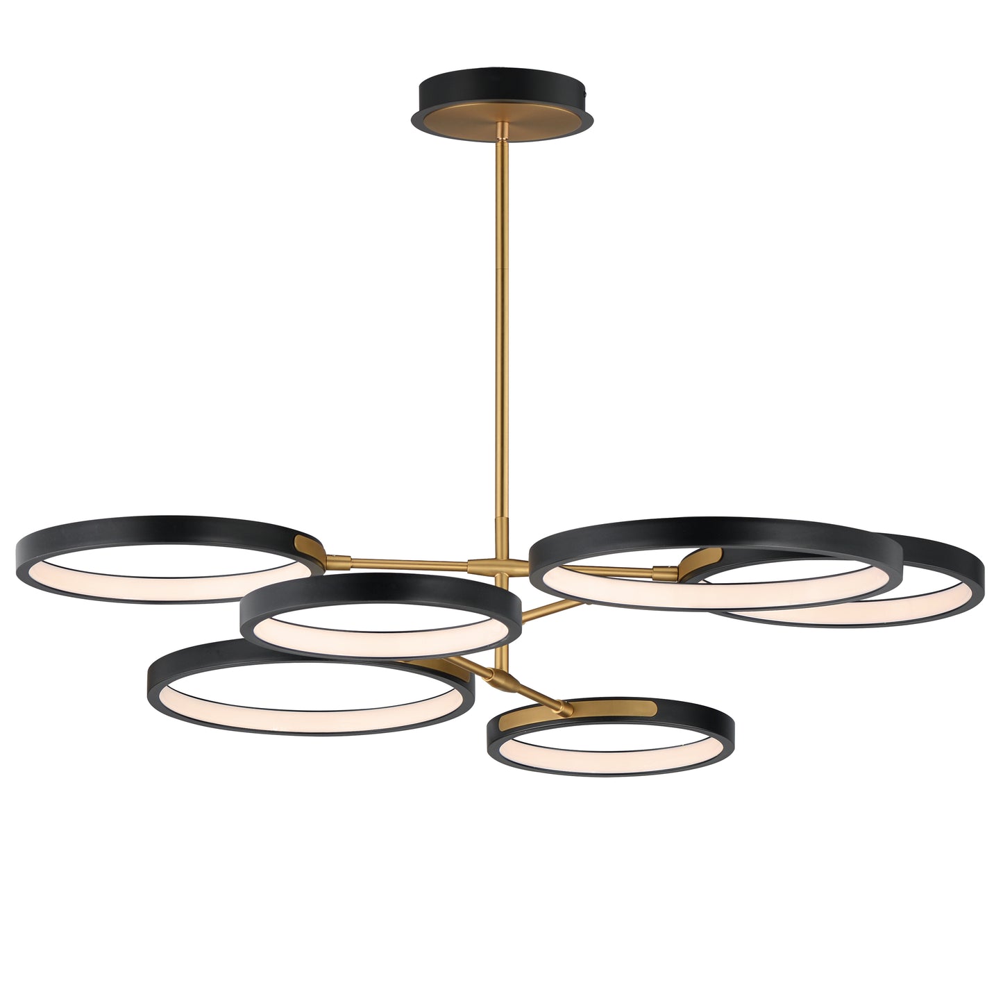 Hoopla 6-Light LED Pendant Black/Gold by ET2