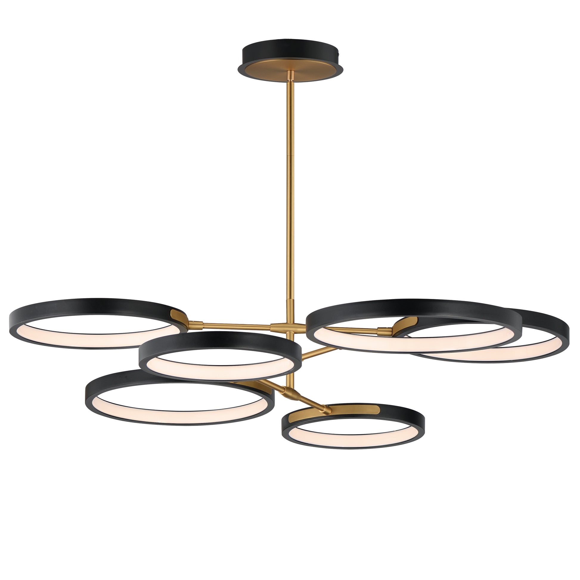 Hoopla 6-Light LED Pendant Black/Gold by ET2