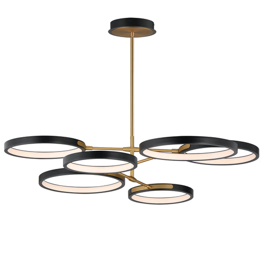 Hoopla 6-Light LED Pendant Black/Gold by ET2