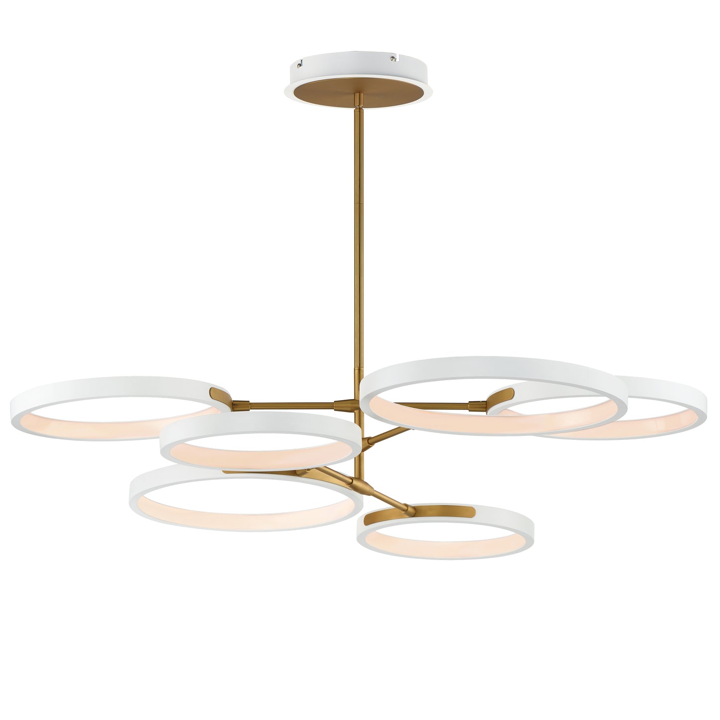Hoopla 6-Light LED Pendant White/Gold by ET2