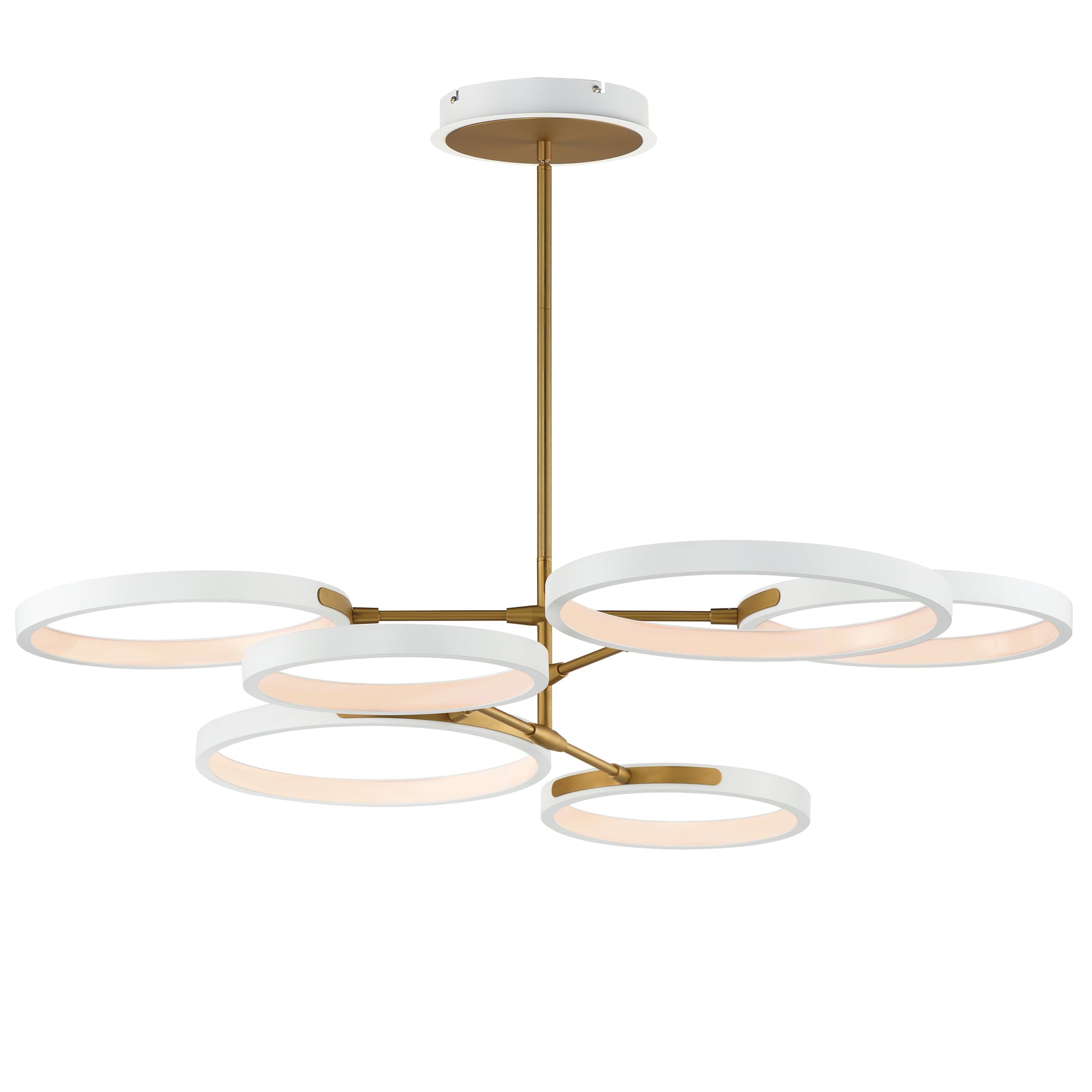 Hoopla 6-Light LED Pendant White/Gold by ET2