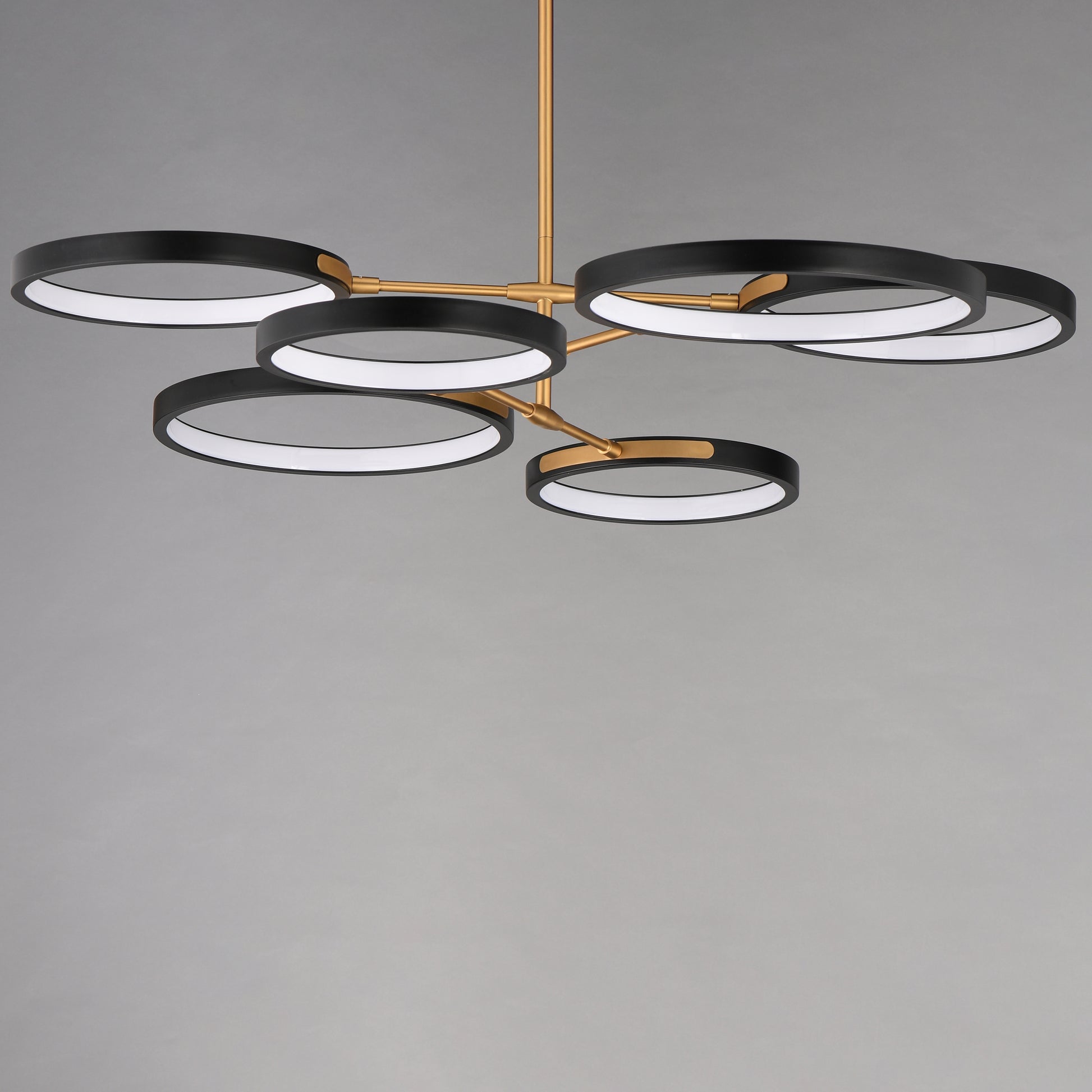 Hoopla 6-Light LED Pendant Black/Gold by ET2