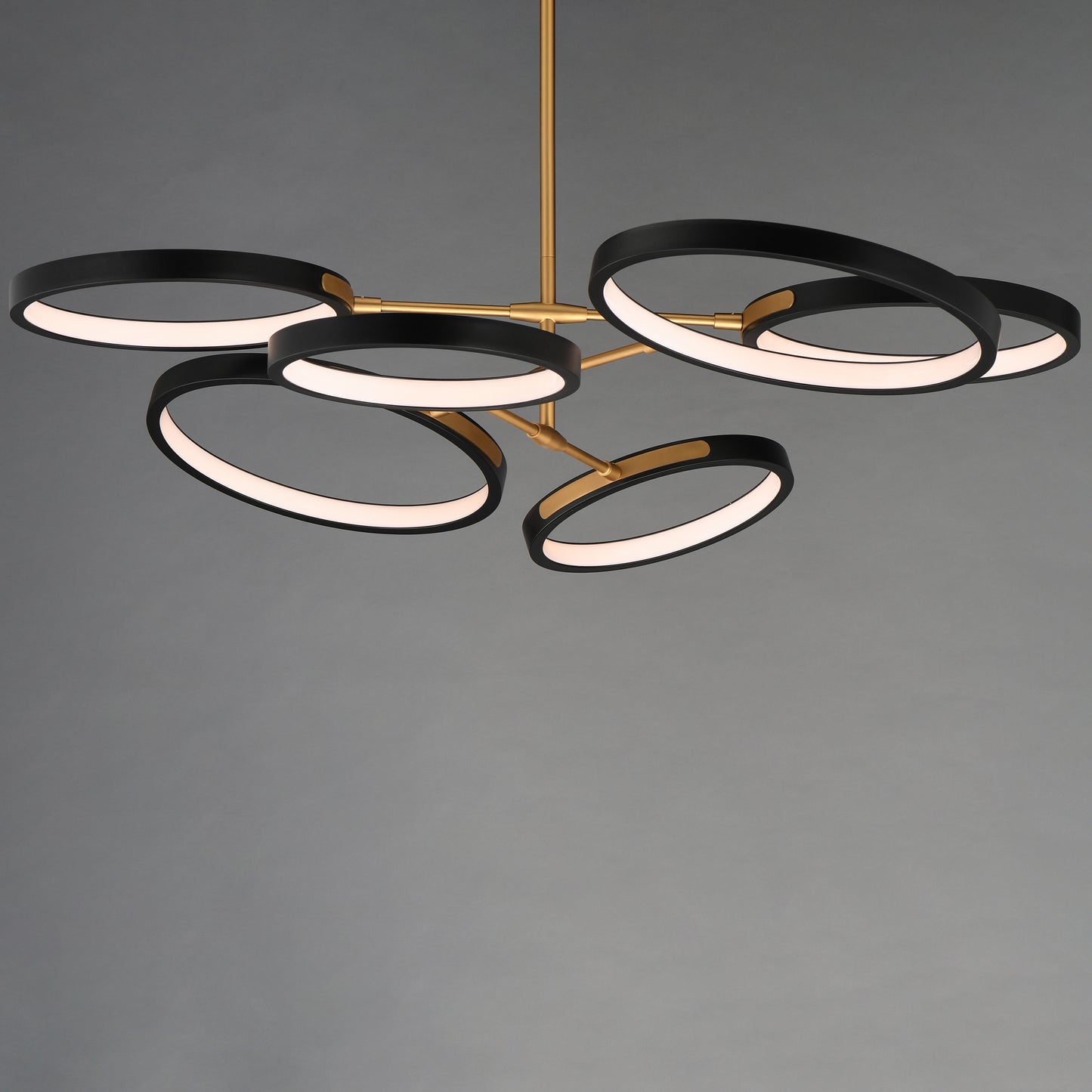 Hoopla 6-Light LED Pendant Black/Gold by ET2