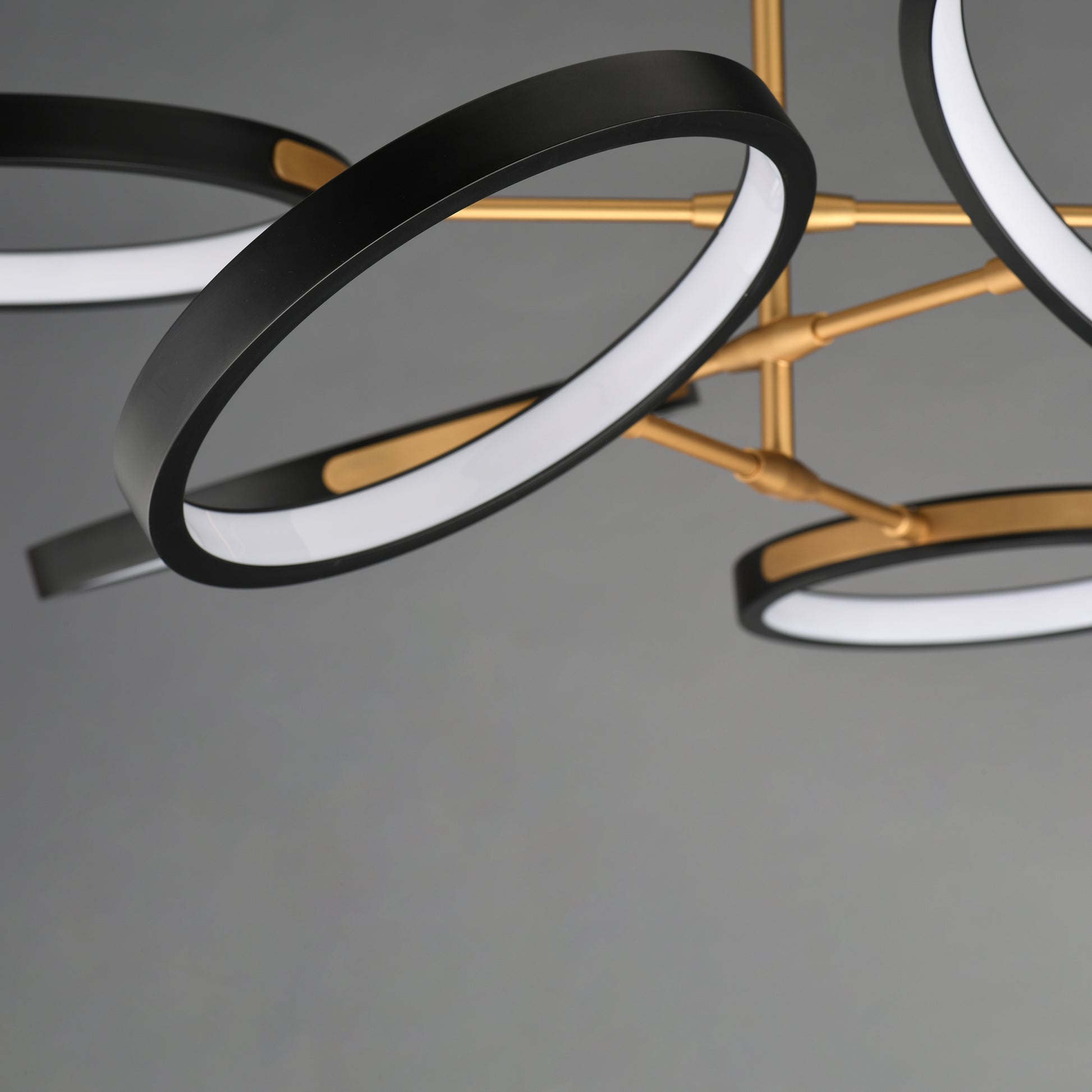 Hoopla 6-Light LED Pendant Black/Gold by ET2