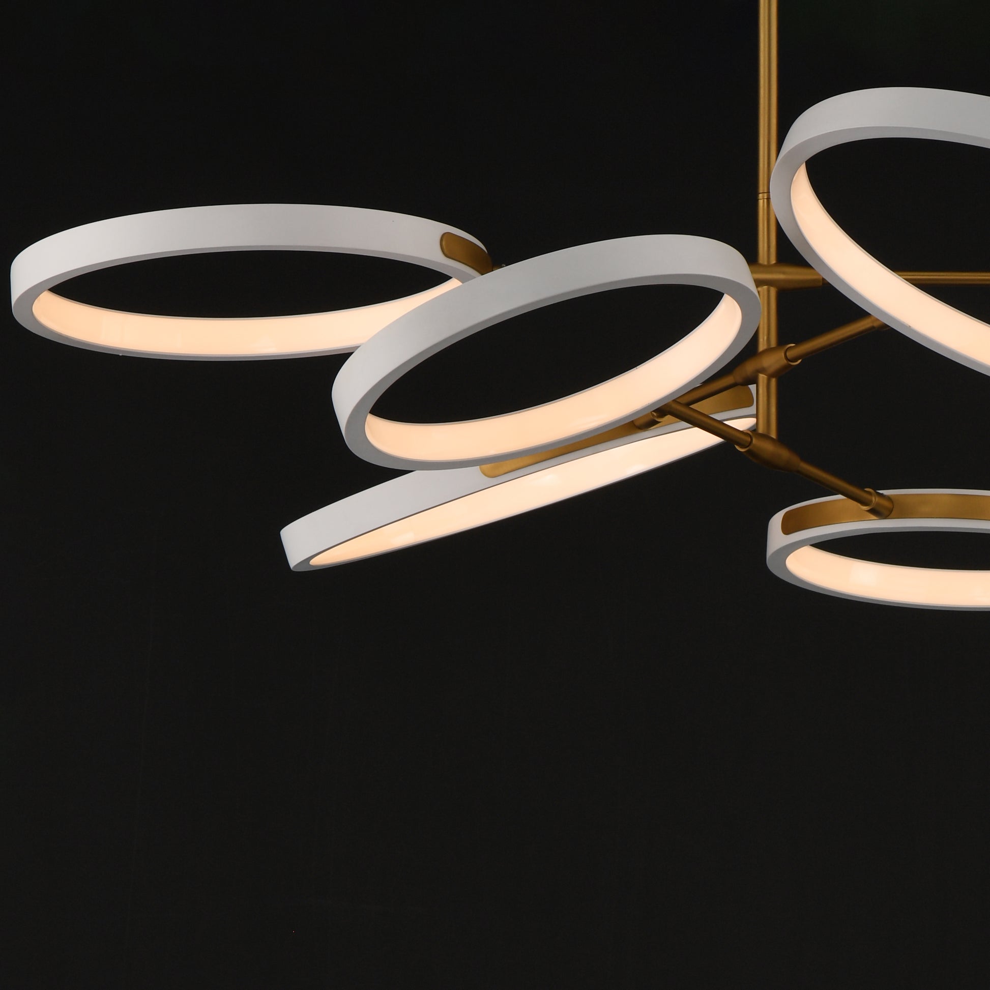 Hoopla 6-Light LED Pendant White/Gold by ET2