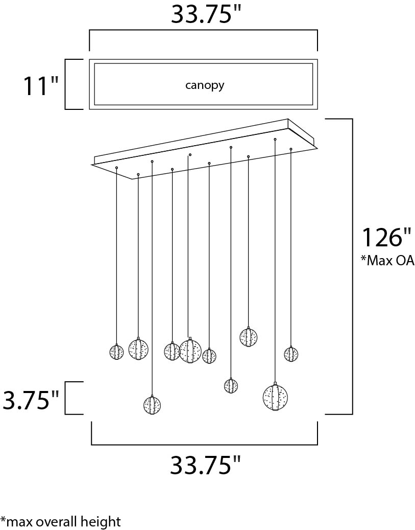 Harmony 10-Light LED Pendant Polished Chrome by ET2