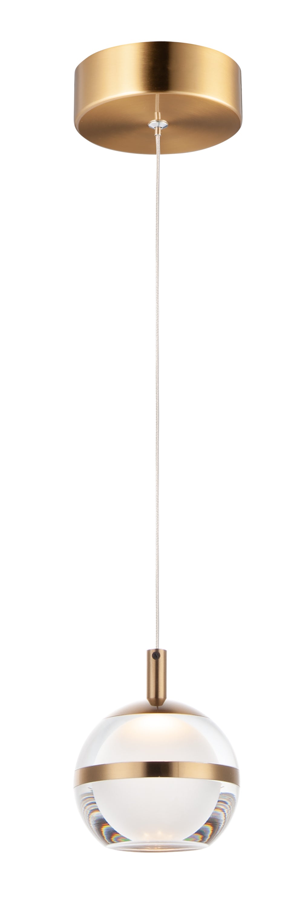 Swank LED Pendant Natural Aged Brass by ET2