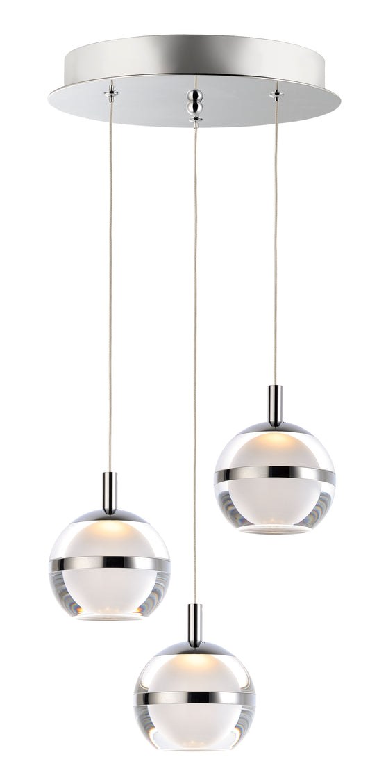 Swank 3-Light LED Pendant Polished Chrome by ET2
