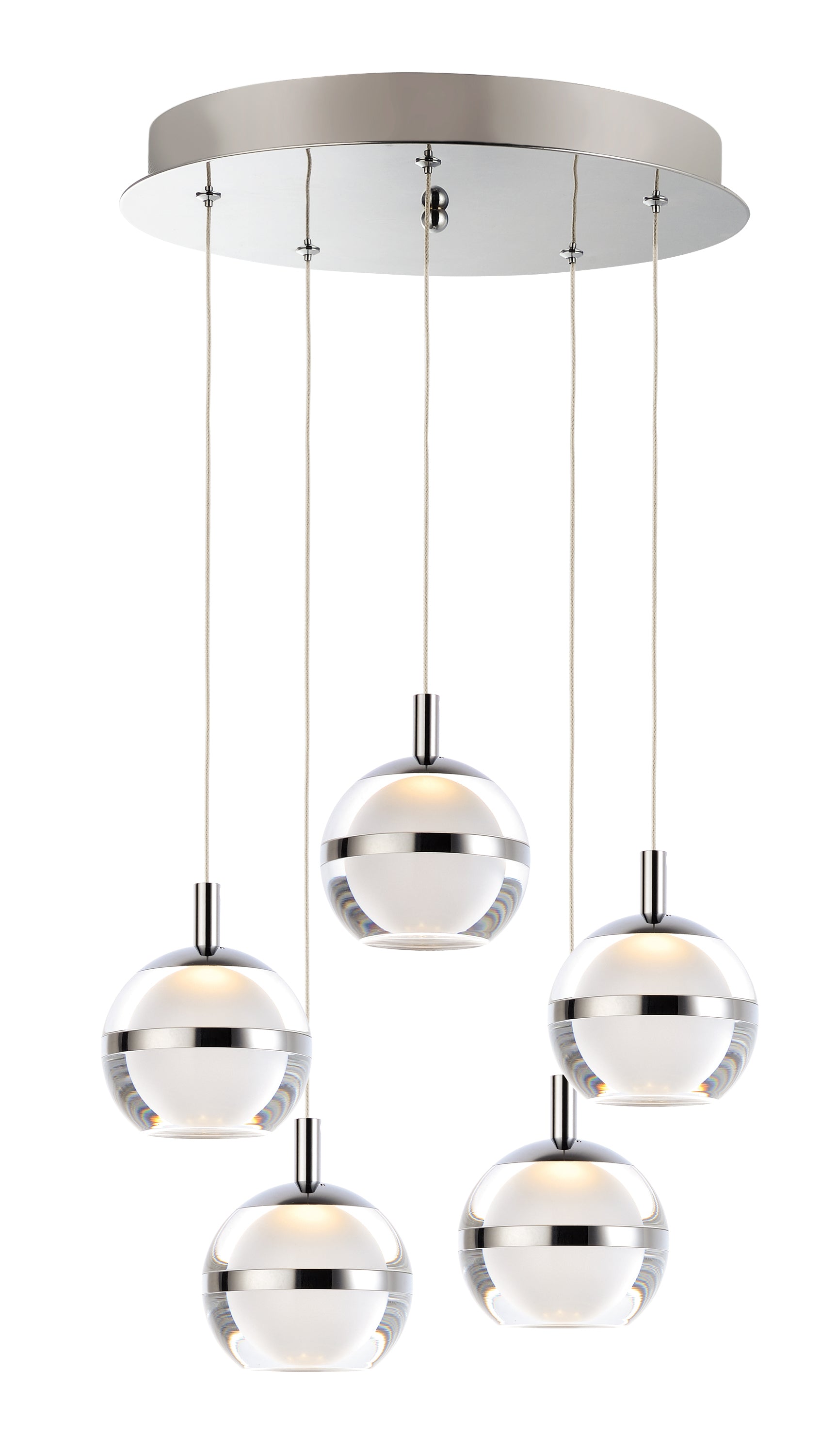 Swank 5-Light LED Pendant Polished Chrome by ET2