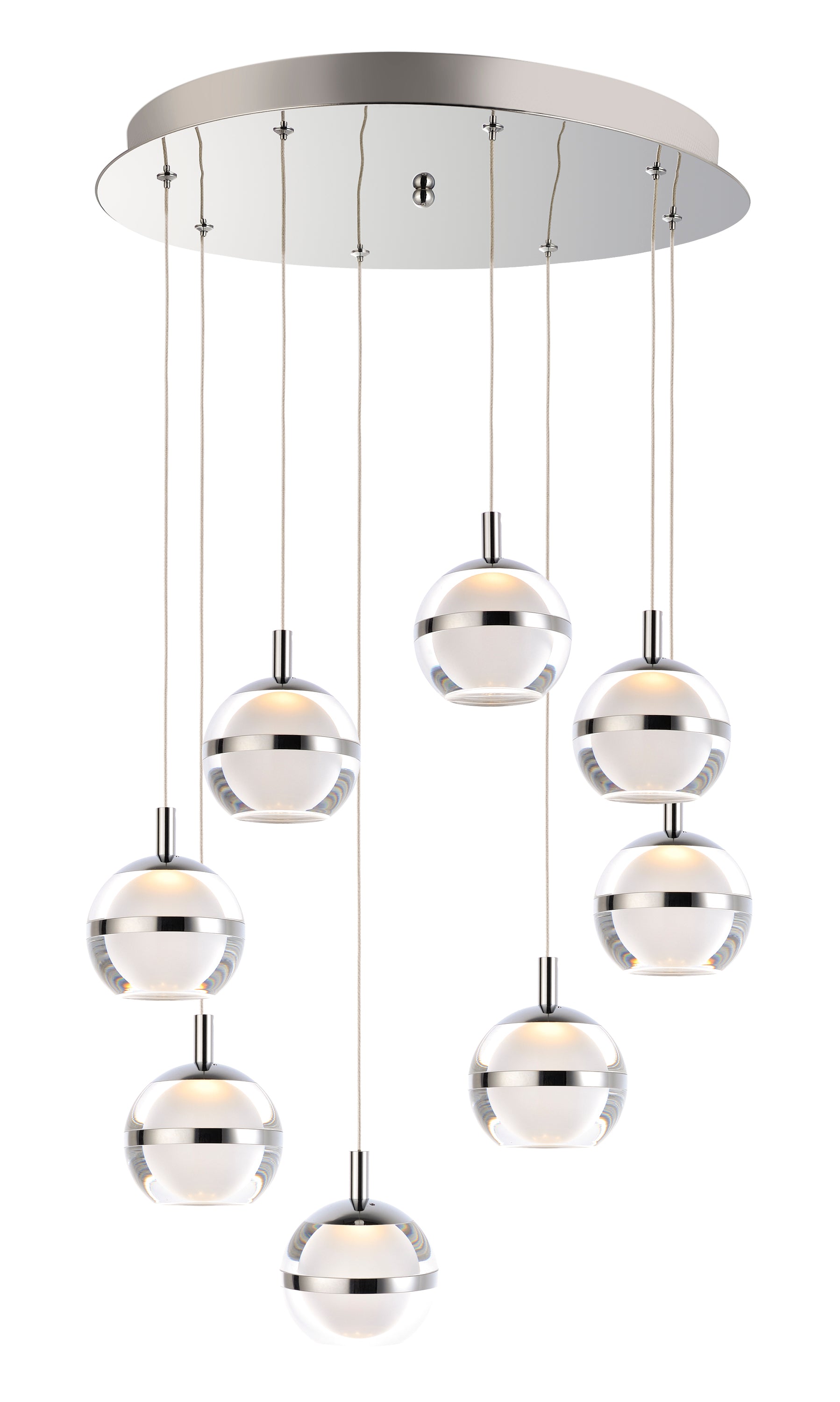 Swank 8-Light LED Pendant Polished Chrome by ET2
