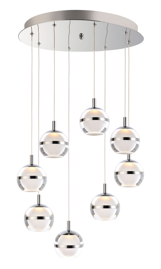 Swank 8-Light LED Pendant Polished Chrome by ET2