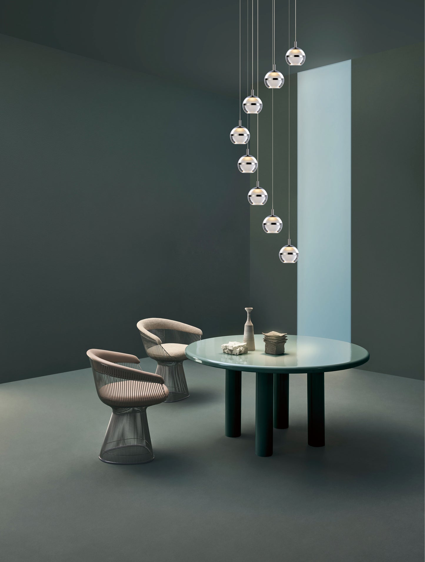 Swank 8-Light LED Pendant Polished Chrome by ET2
