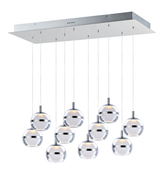 Swank LED 10-Light Linear Pendant Polished Chrome by ET2
