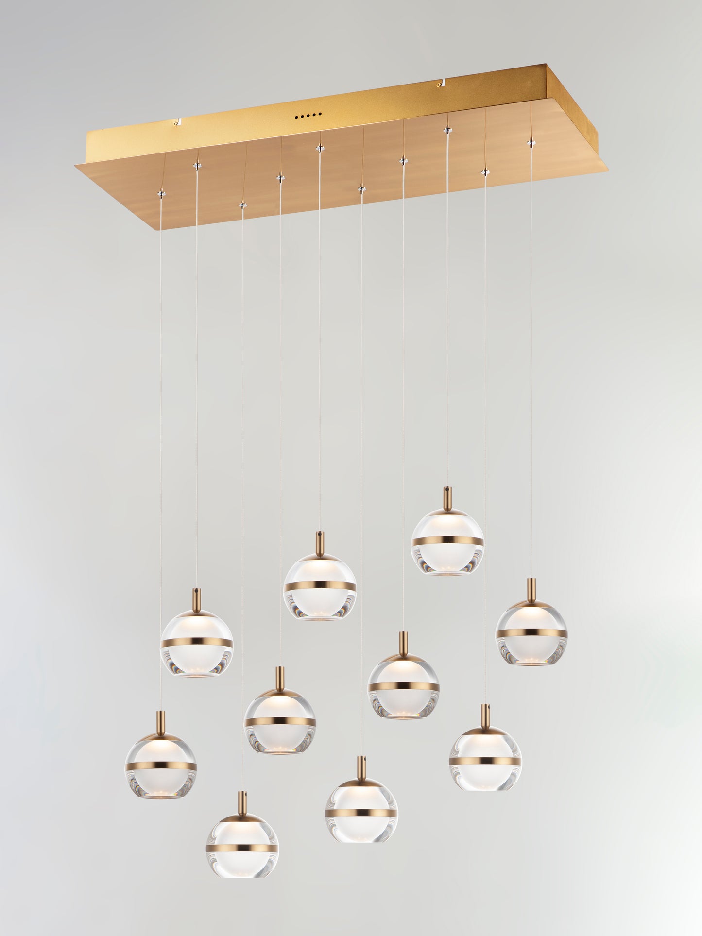 Swank LED 10-Light Linear Pendant Natural Aged Brass by ET2
