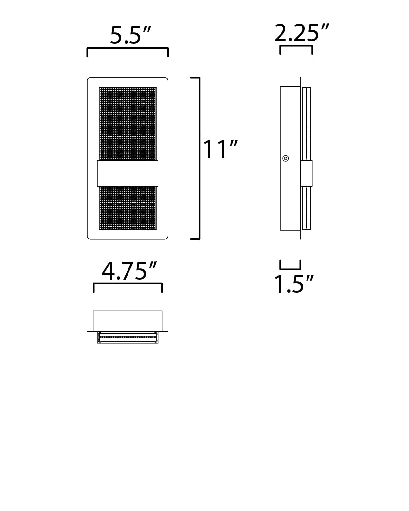 Sparkler 2-Light LED Wall Sconce Polished Chrome by ET2