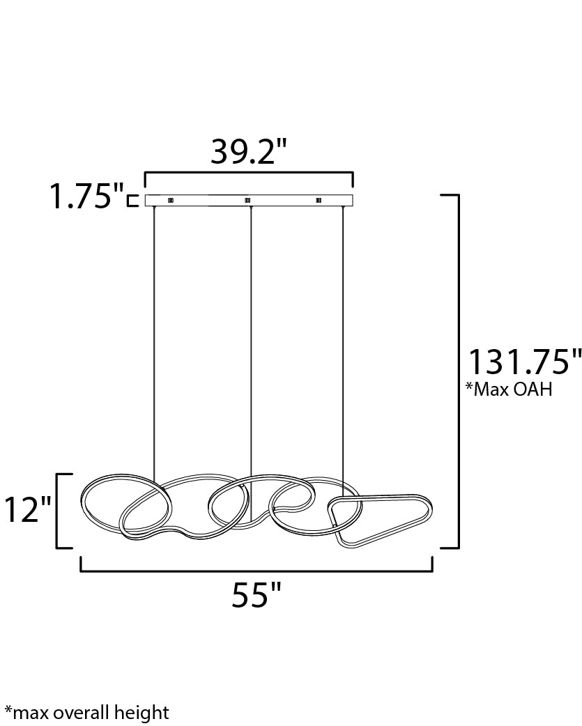 Unity 5-Light LED Pendant Black Chrome by ET2