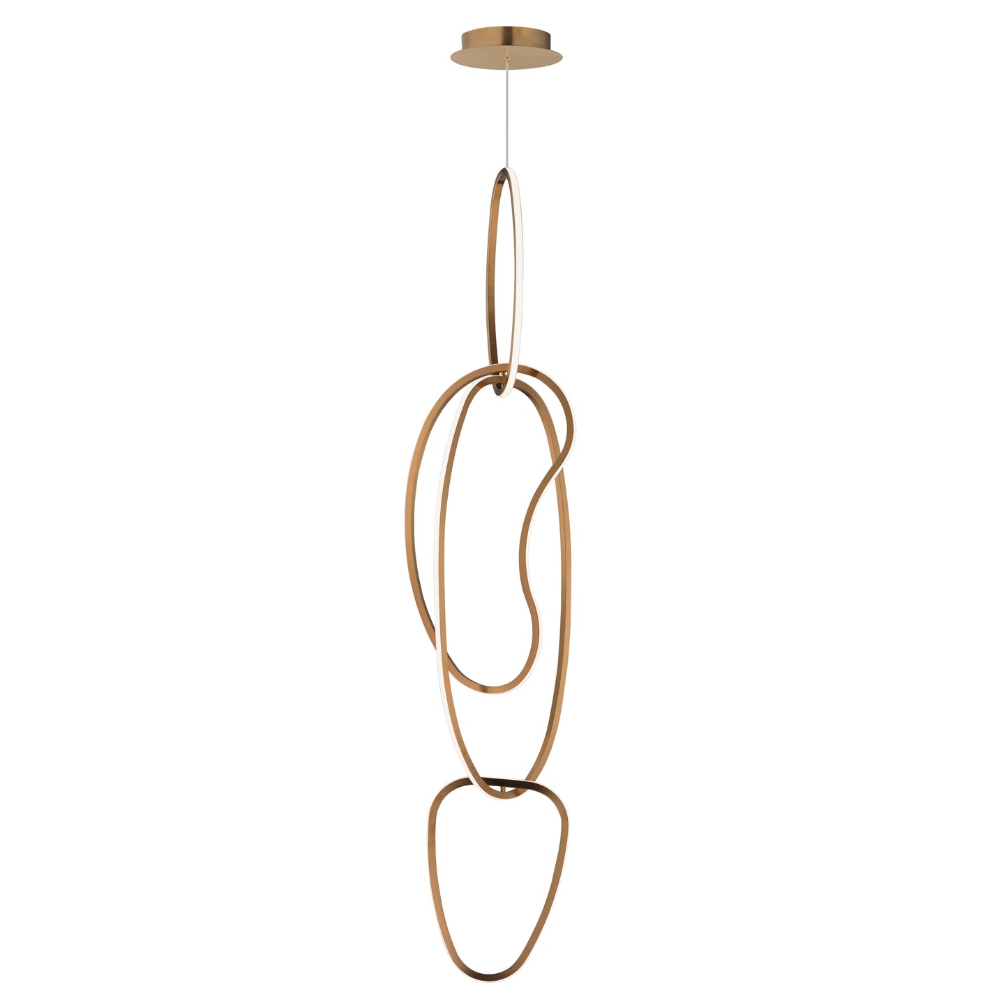 Unity Vertical LED Pendant Brushed Champagne by ET2