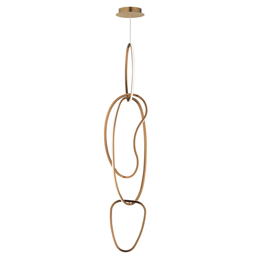 Unity Vertical LED Pendant Brushed Champagne by ET2