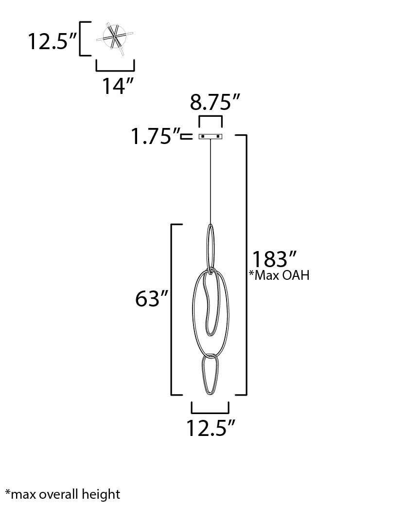 Unity Vertical LED Pendant Brushed Champagne by ET2
