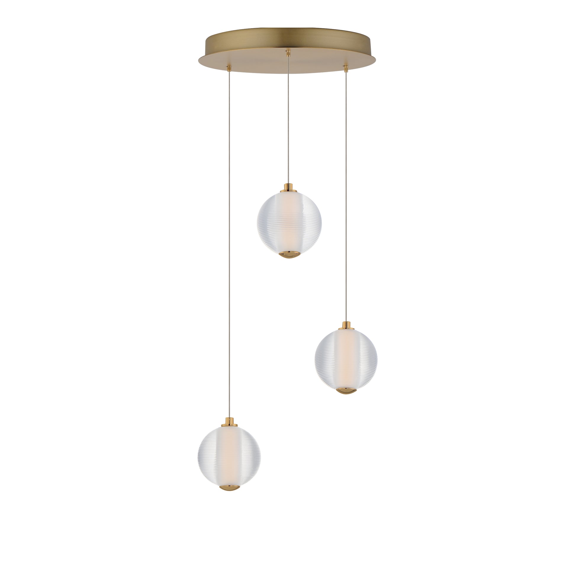 Rhythm 3-Light LED Pendant Gold by ET2