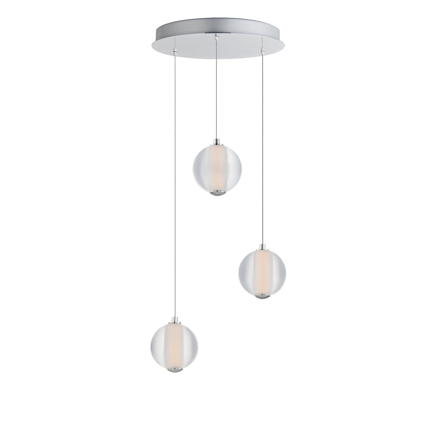 Rhythm 3-Light LED Pendant Polished Chrome by ET2