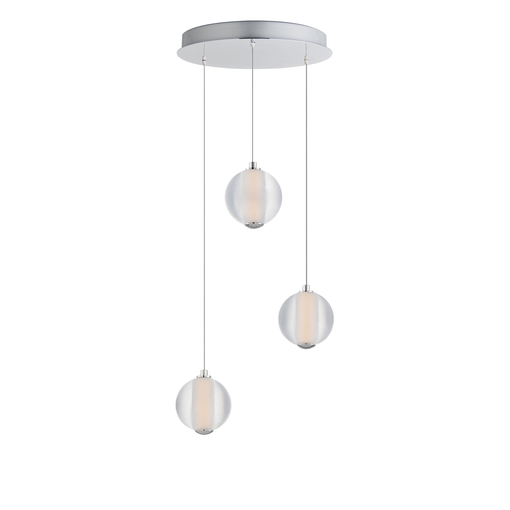 Rhythm 3-Light LED Pendant Polished Chrome by ET2