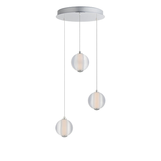 Rhythm 3-Light LED Pendant Polished Chrome by ET2