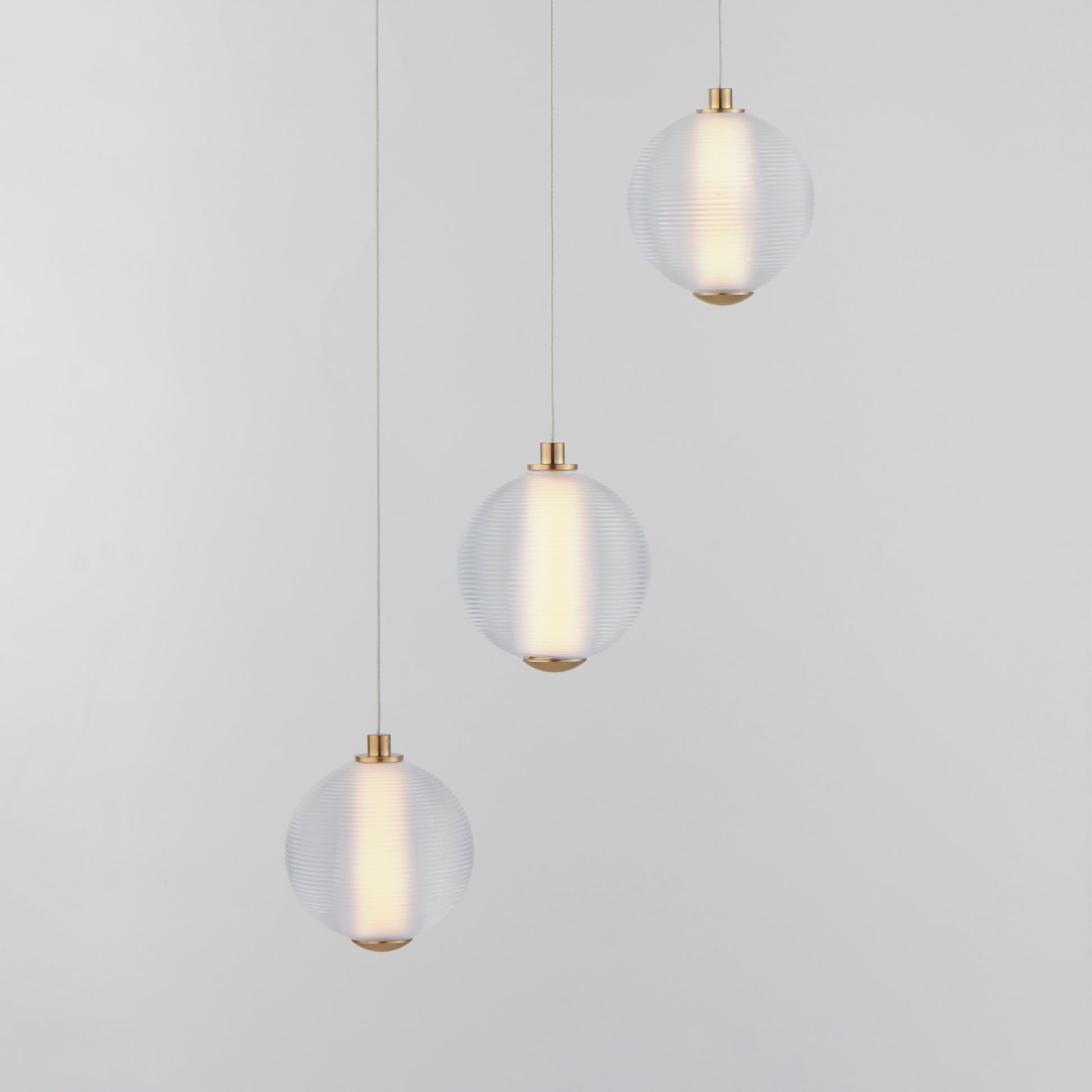 Rhythm 3-Light LED Pendant Gold by ET2