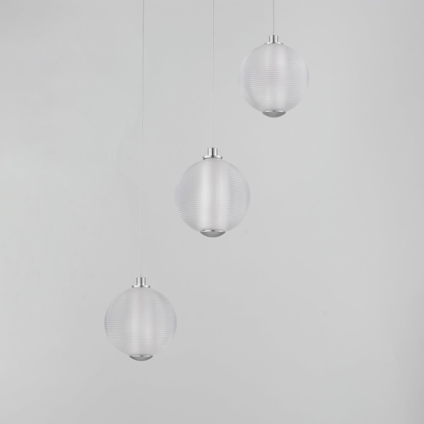 Rhythm 3-Light LED Pendant Polished Chrome by ET2