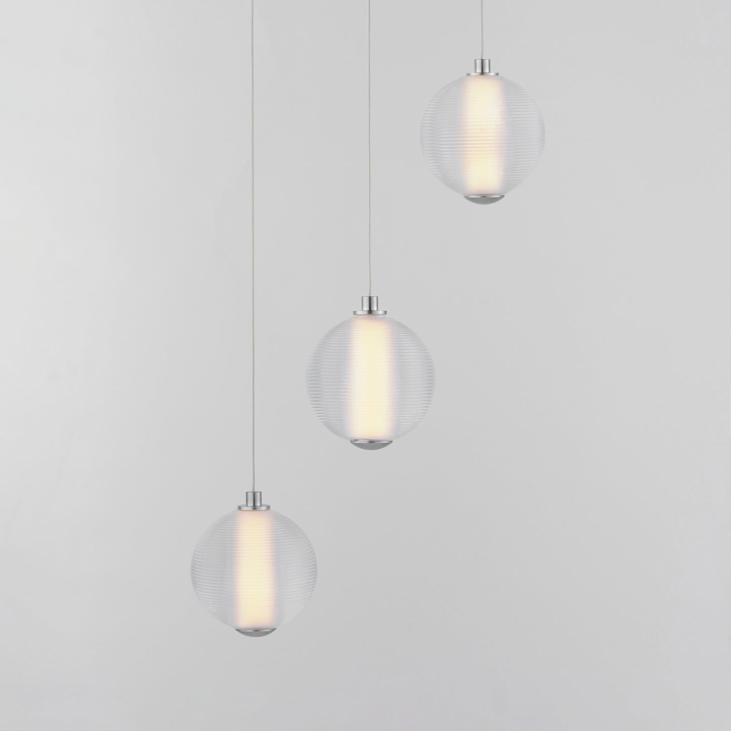 Rhythm 3-Light LED Pendant Polished Chrome by ET2