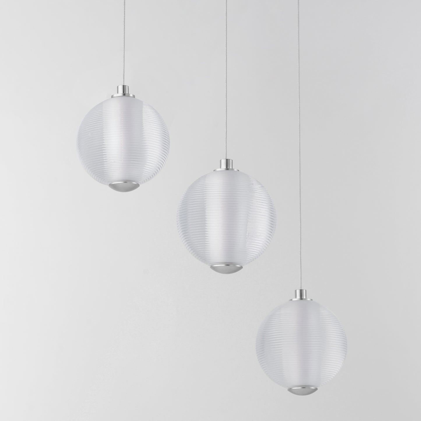 Rhythm 3-Light LED Pendant Polished Chrome by ET2