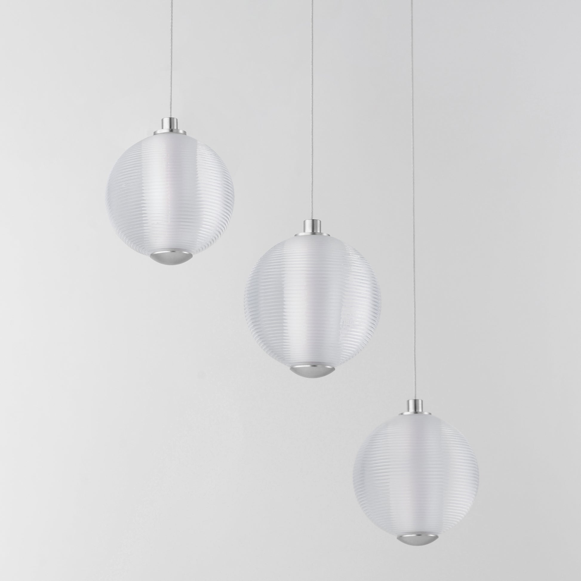 Rhythm 3-Light LED Pendant Polished Chrome by ET2