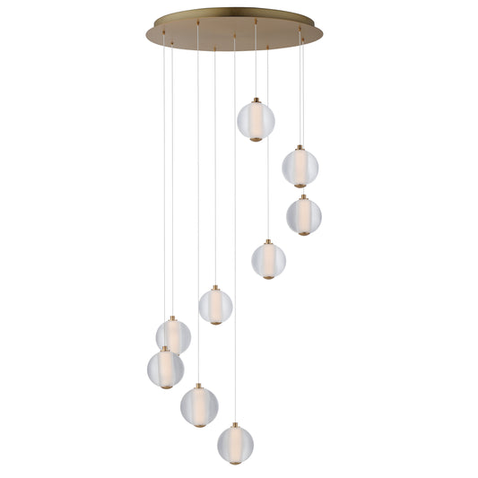 Rhythm 9-Light LED Pendant Gold by ET2