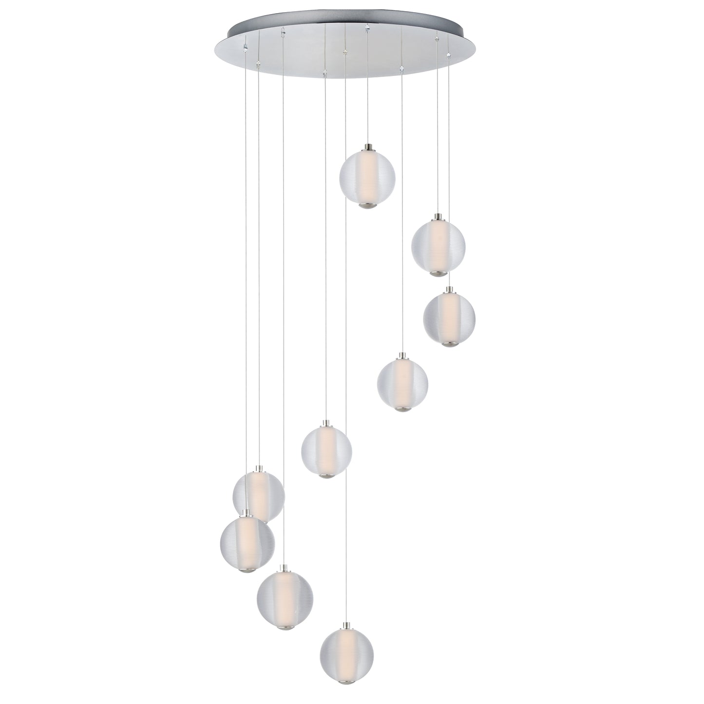 Rhythm 9-Light LED Pendant Polished Chrome by ET2