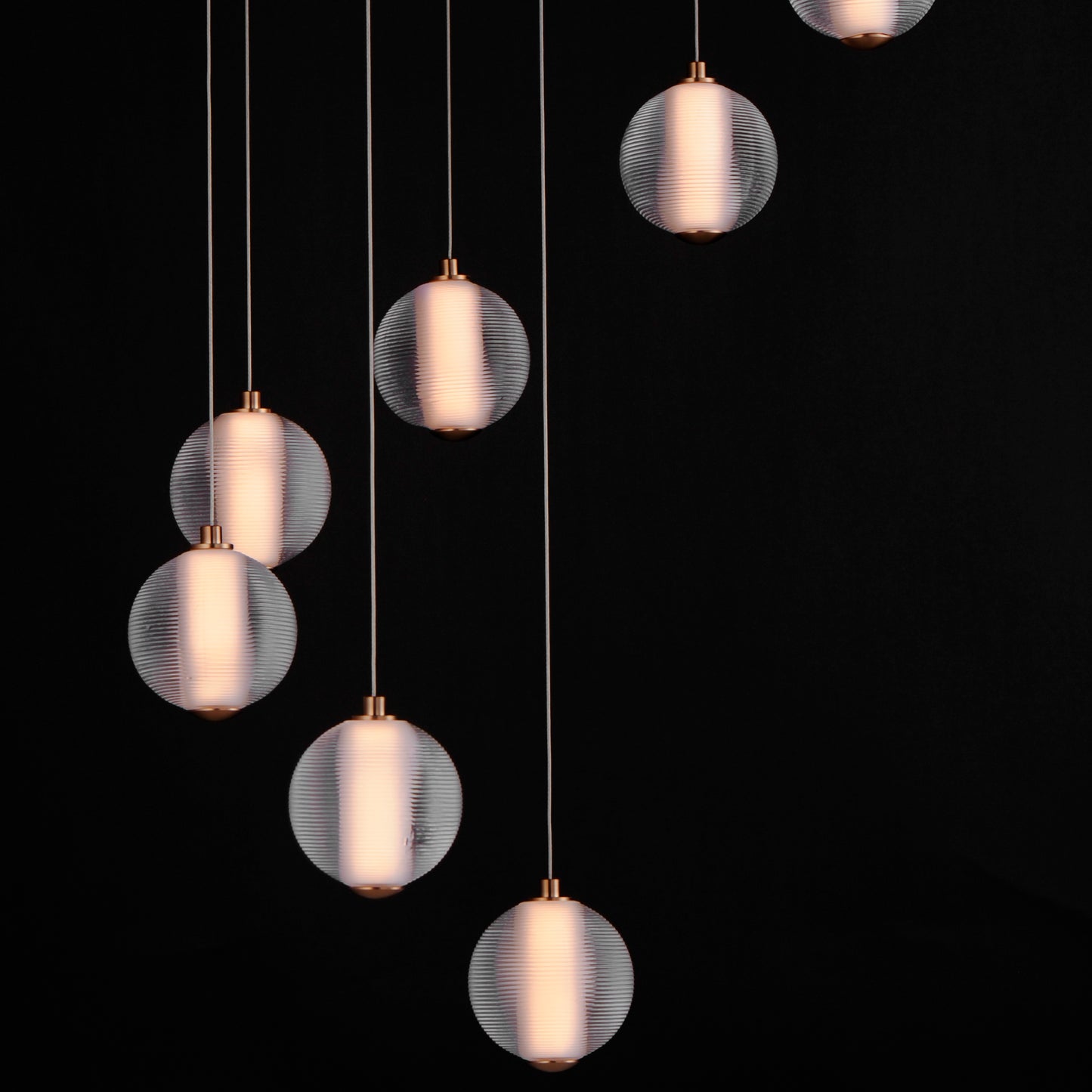 Rhythm 9-Light LED Pendant Gold by ET2