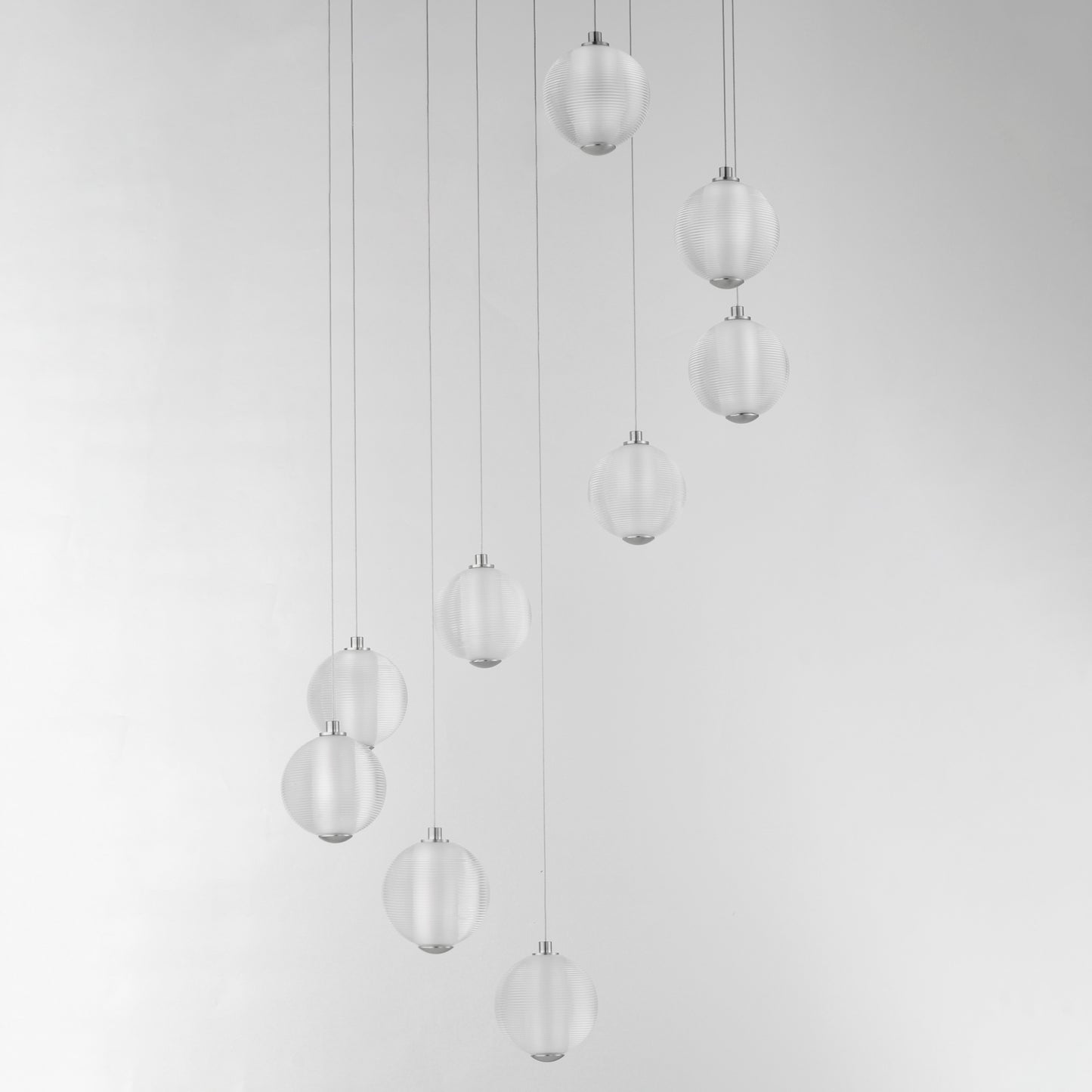 Rhythm 9-Light LED Pendant Polished Chrome by ET2