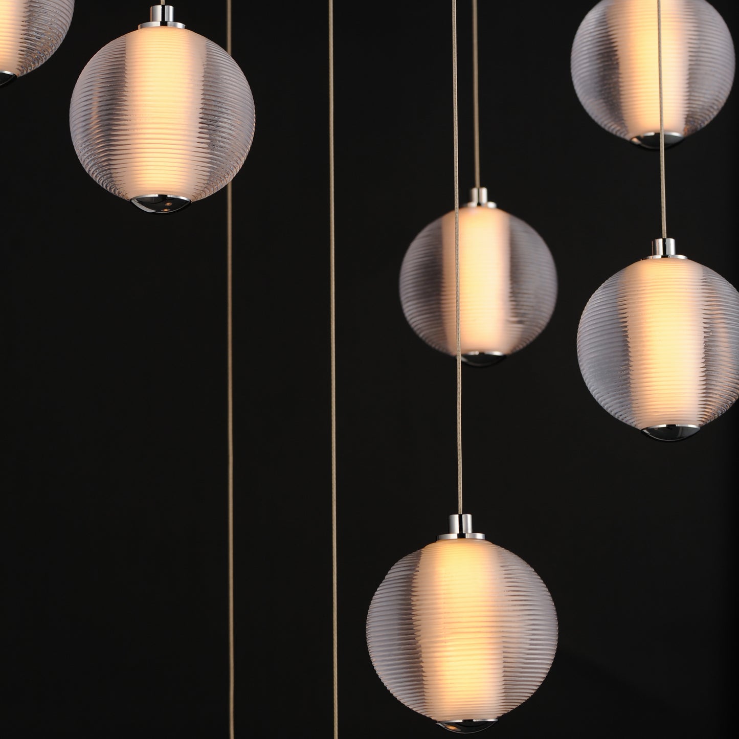 Rhythm 9-Light LED Pendant Polished Chrome by ET2
