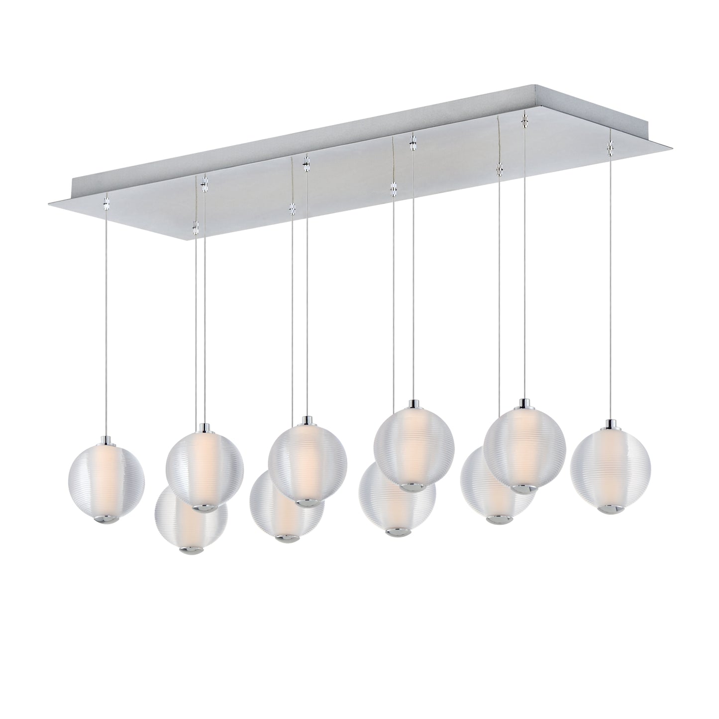 Rhythm 10-Light LED Pendant Polished Chrome by ET2