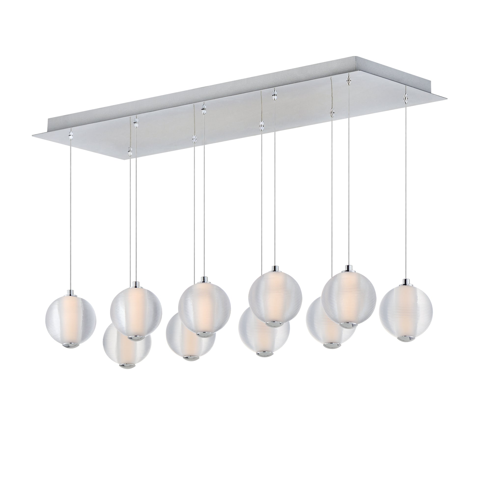 Rhythm 10-Light LED Pendant Polished Chrome by ET2