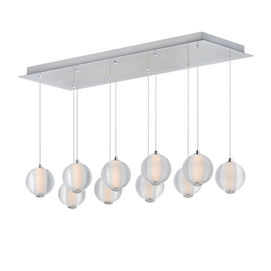 Rhythm 10-Light LED Pendant Polished Chrome by ET2
