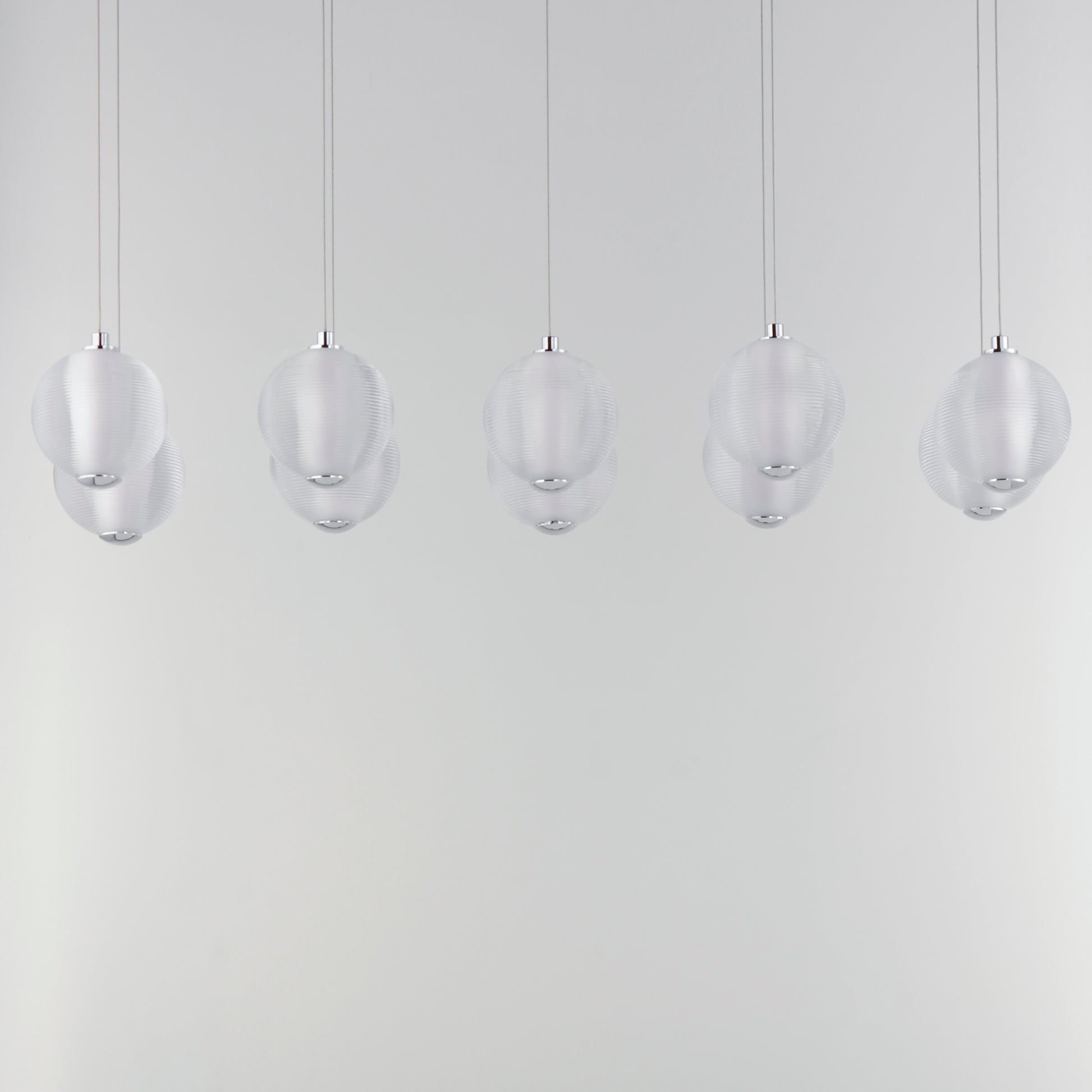 Rhythm 10-Light LED Pendant Polished Chrome by ET2