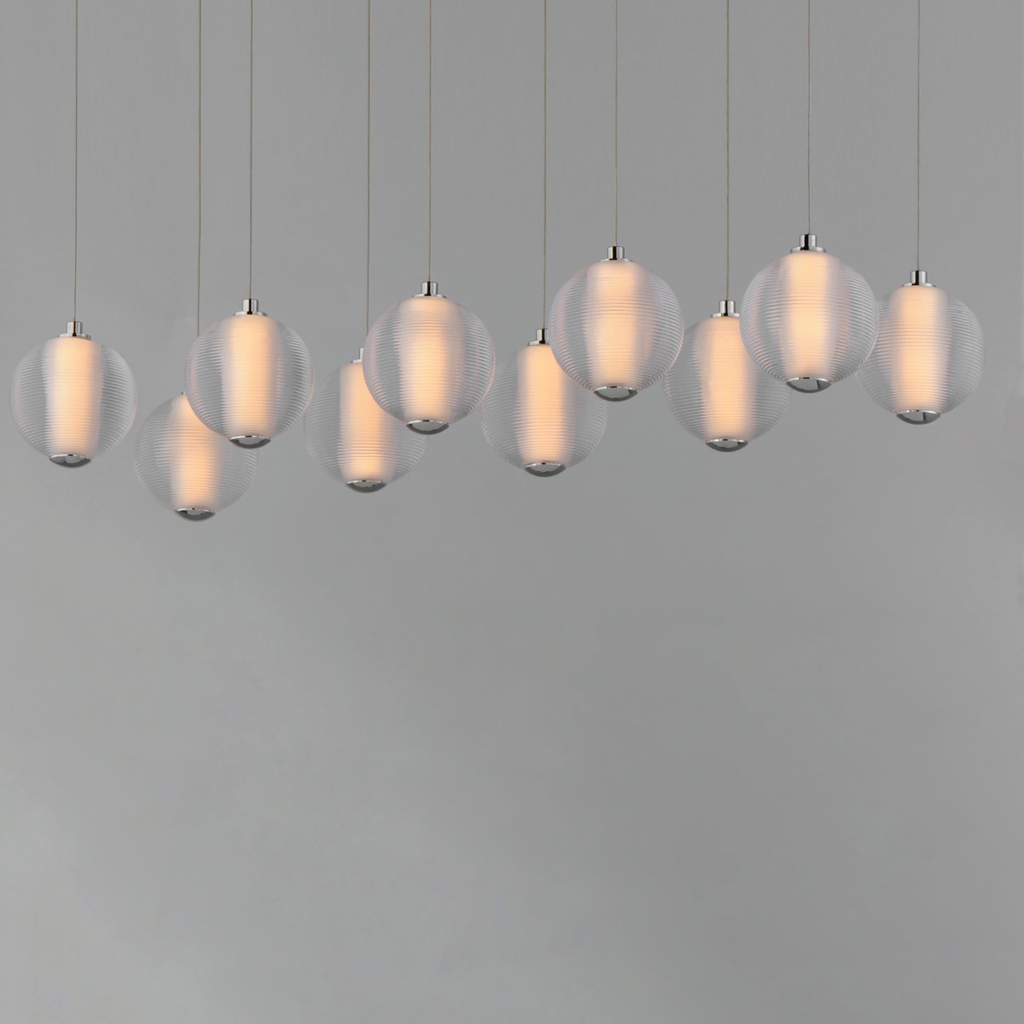 Rhythm 10-Light LED Pendant Polished Chrome by ET2