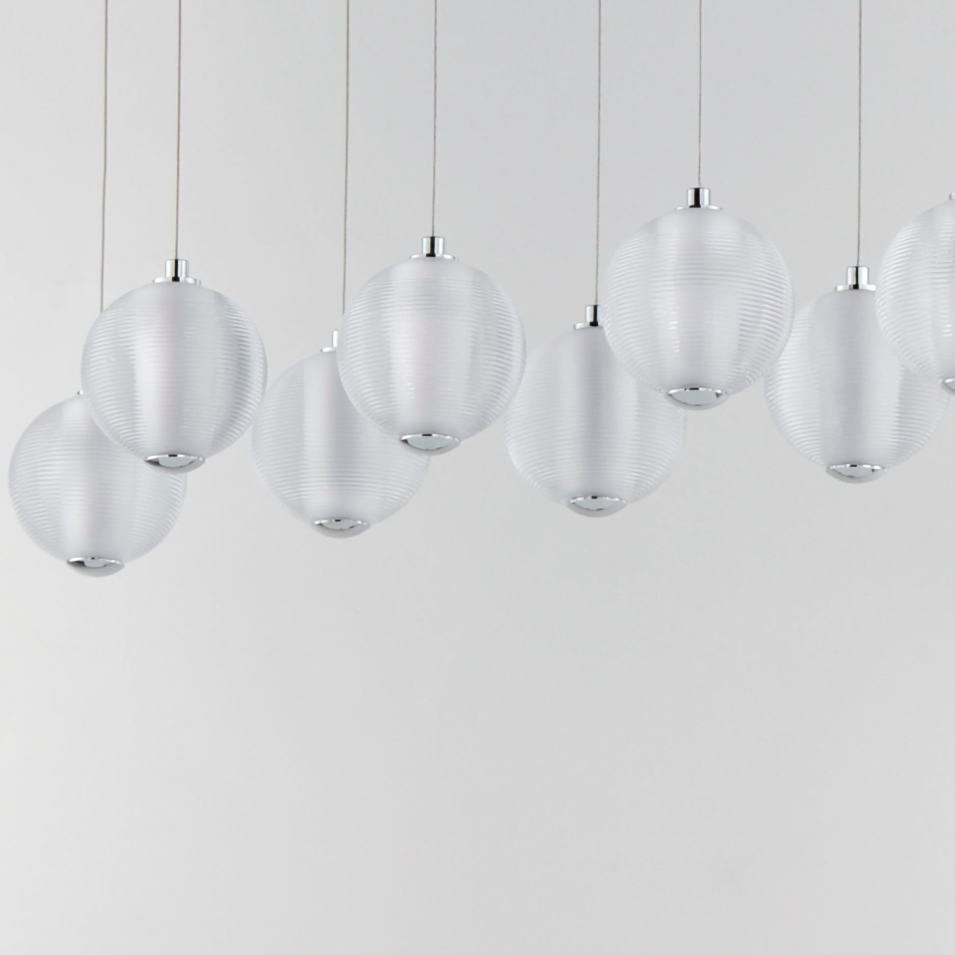 Rhythm 10-Light LED Pendant Polished Chrome by ET2