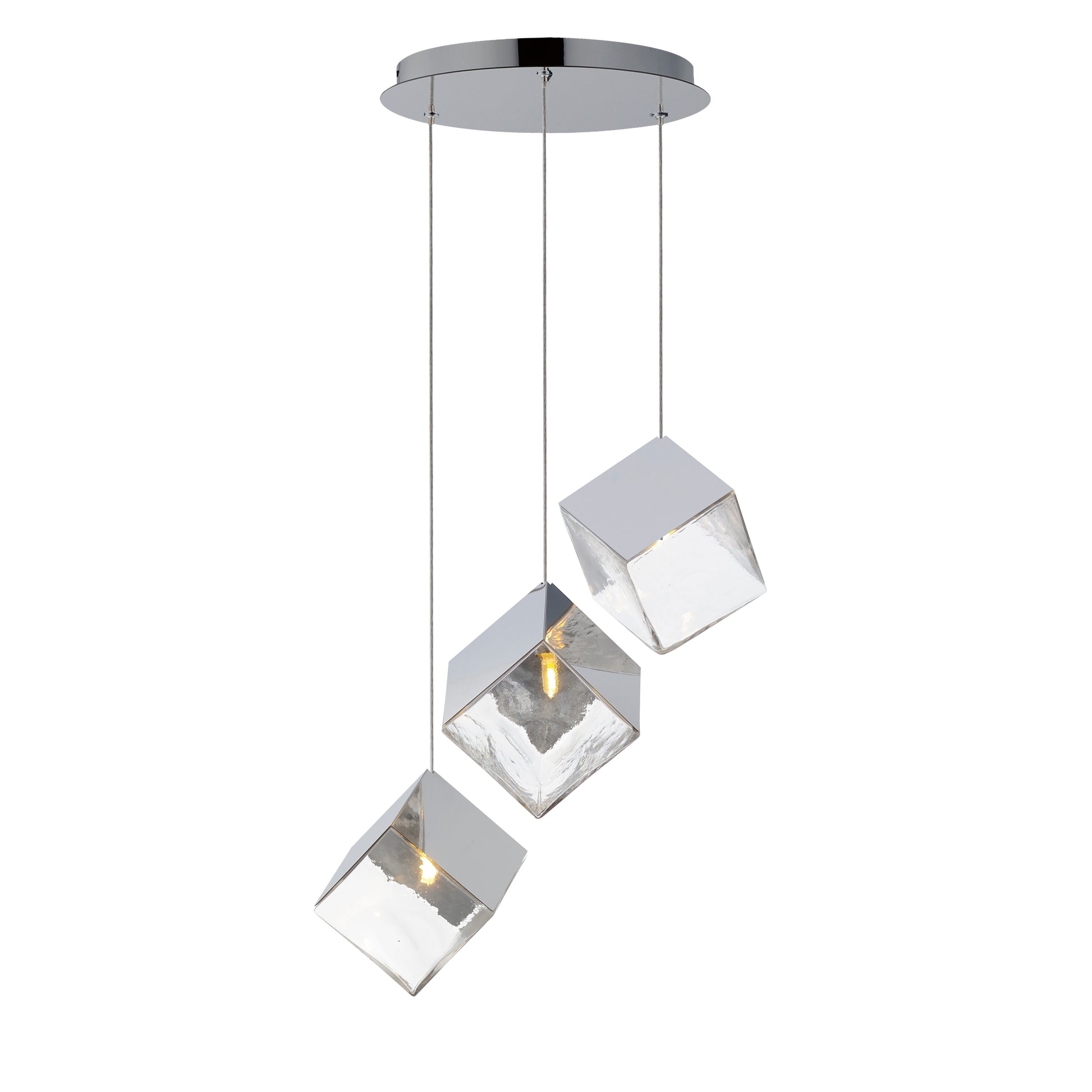 Ice Cube 3-Light LED Pendant Polished Chrome by ET2