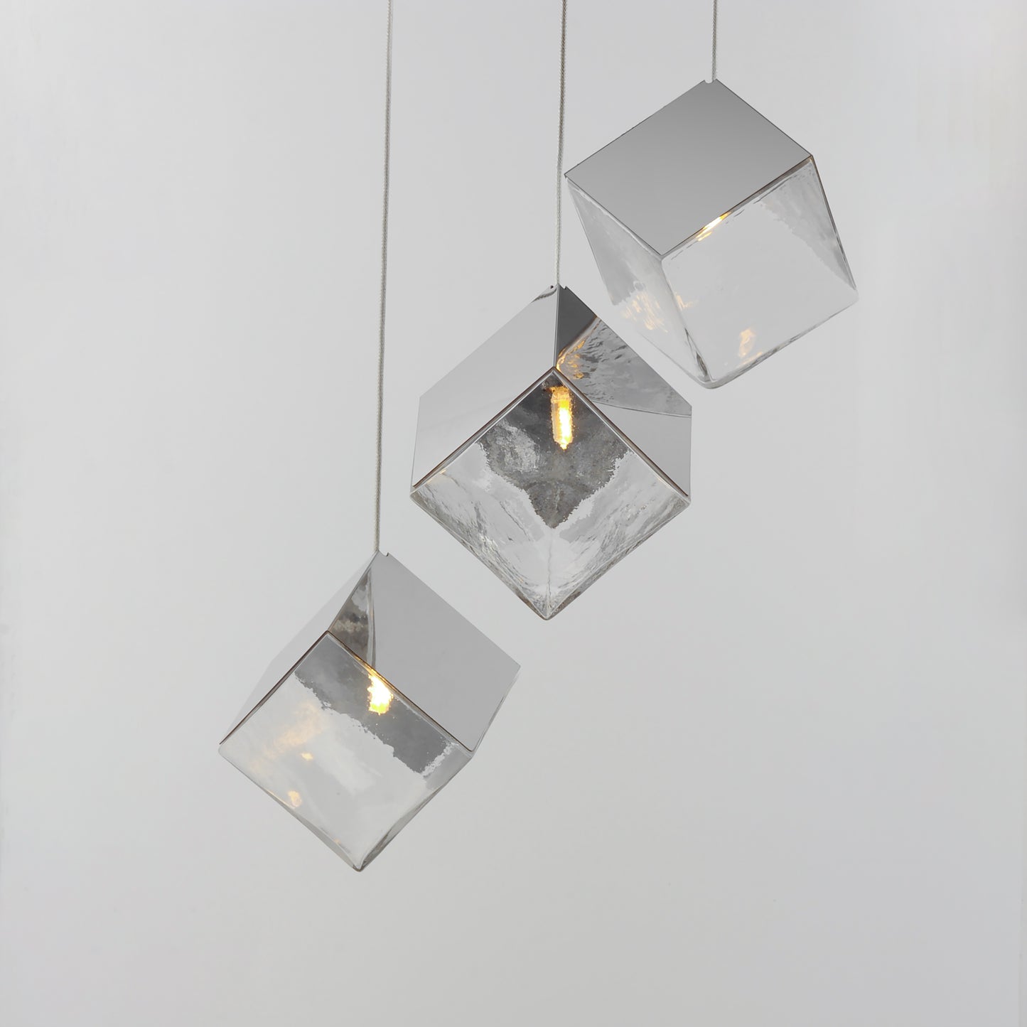 Ice Cube 3-Light LED Pendant Polished Chrome by ET2