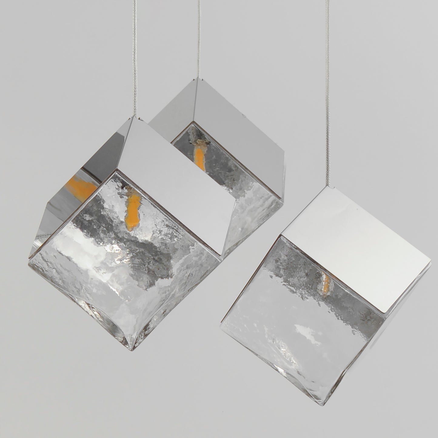 Ice Cube 3-Light LED Pendant Polished Chrome by ET2
