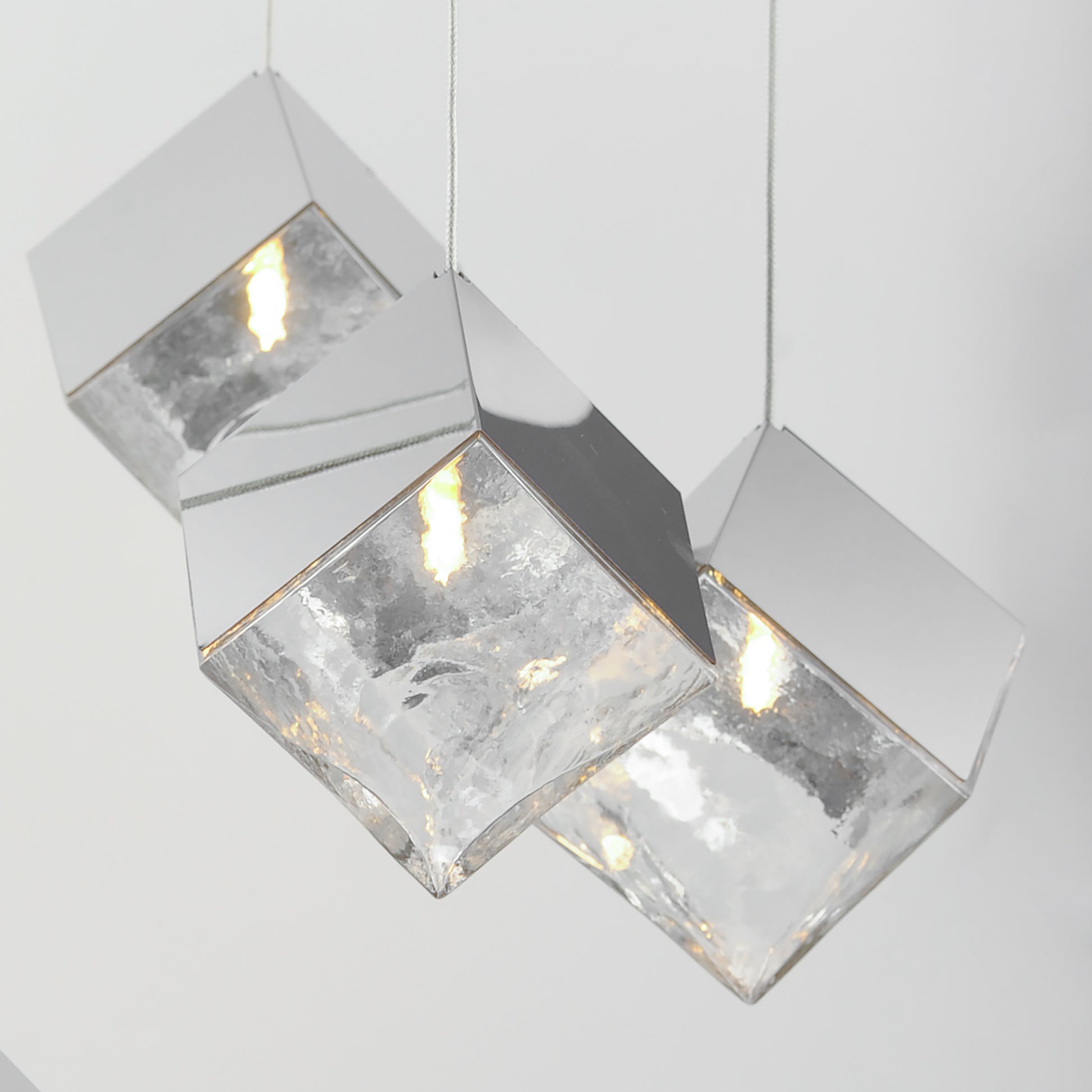 Ice Cube 3-Light LED Pendant Polished Chrome by ET2