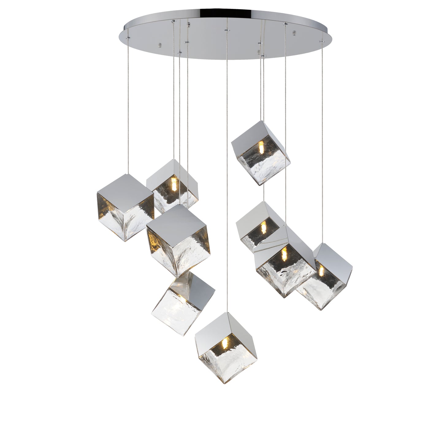 Ice Cube 9-Light LED Pendant Polished Chrome by ET2